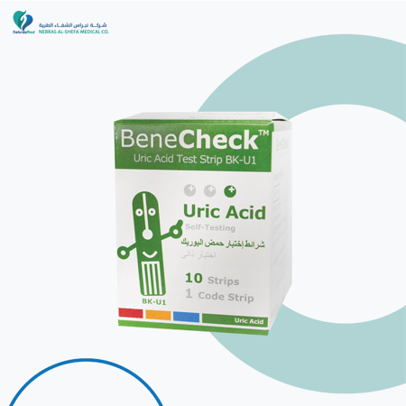 شرائط BeneCheck لفحص يوريك أسيد – 10 شرائط