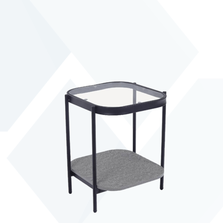 طاولة خدمة خشب سطح زجاج