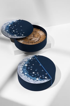 علبة كتان تطريز | كحلي