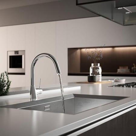 خلاط مجلى بالحوض ايديال ستاندرد رقبه وزه مع لي سحب B9330AA