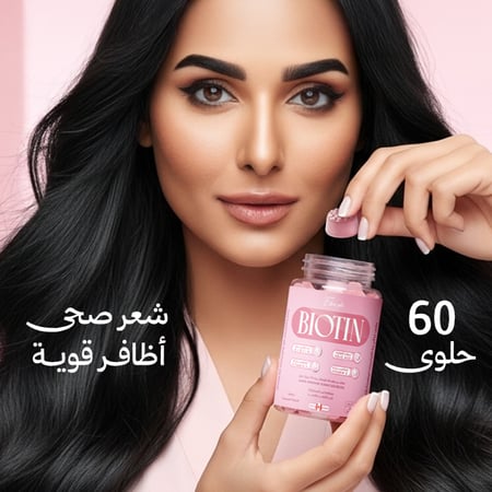 إكسير بلس بيوتين حلوى مكمل غذائي للشعر والاظافر والبشرة 60 حبة