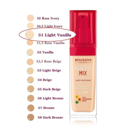 كريم اساس هيلثي مكس من برجوا - 30مل N51 Vanille Clair