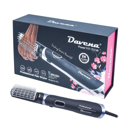 استشوار شعر دافينا DV-701 شعر حار وبارد فرشه واحده سعة 1200 واط سرعتين - اسود