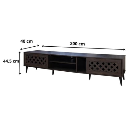 طاولة تلفزيون خشب بني غامق مقاس 200x44.5x40
