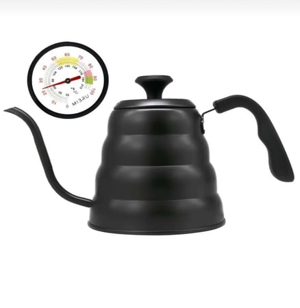 ابريق ترشيح اسود مع معيار حرارة 1.200لتر