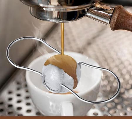 قطعة كرات تبريد إسبريسو إيطالية من الفولاذ المقاوم للصدأ - مبرد قهوة محمول بغطاء، للمنزل والمكتب والسفر - متوافق مع جميع آلات الإسبريسو الإيطالية