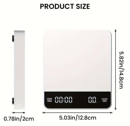 ميزان قهوة عالي الدقة/شاشة LCD رقمية ابيض