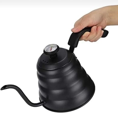 ابريق ترشيح اسود مع معيار حرارة 1.200لتر