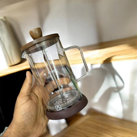 ماكينة تحضير القهوة الباردة مع فلتر من ان دي ان سي زد دي اتش سي، ماكينة تحضير القهوة الفرنسية مقاومة للحرارة، وعاء قهوة عصري للمنزل والمكتب والاماكن الخارجية (600 مل)