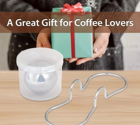 قطعة كرات تبريد إسبريسو إيطالية من الفولاذ المقاوم للصدأ - مبرد قهوة محمول بغطاء، للمنزل والمكتب والسفر - متوافق مع جميع آلات الإسبريسو الإيطالية