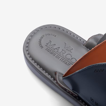 حذاء رجالي شرقي إيطالي بلون جملي ورمادي