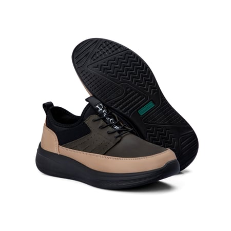 حذاء كاجوال جلد طبي من فيكتور كلارك - زيتي وبيج