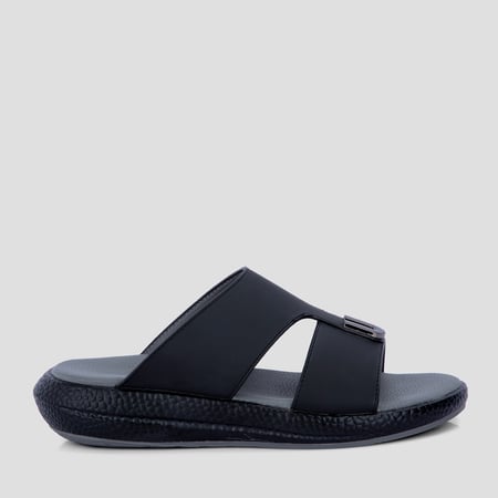 نعال شرقي طبي جلد أسود سادة من فيكتور كلارك