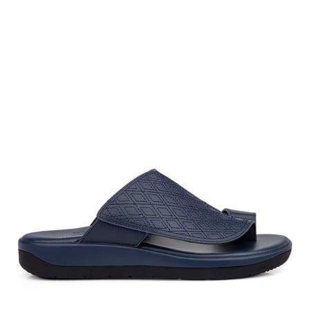 نعال خليجي طبي جلد كحلي مزركش