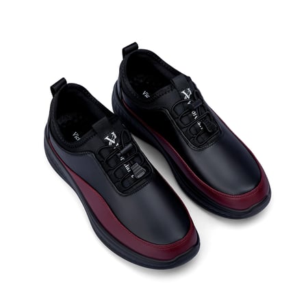 حذاء كاجوال كلاسيكي طبي من ماركة فيكتور كلارك - اسود وخمري