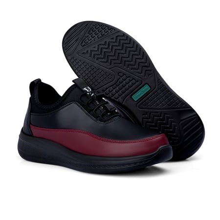 حذاء كاجوال كلاسيكي طبي من ماركة فيكتور كلارك - اسود وخمري