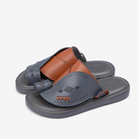 حذاء رجالي شرقي إيطالي بلون جملي ورمادي