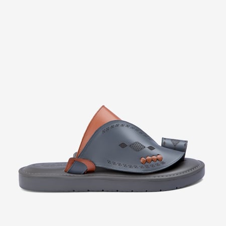 حذاء رجالي شرقي إيطالي بلون جملي ورمادي