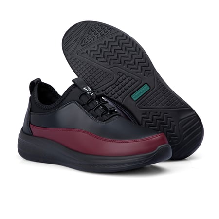 حذاء كاجوال كلاسيكي طبي من ماركة فيكتور كلارك - اسود وخمري