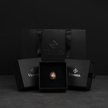 خاتم رجالي فضة استرليني مزين بحجر الموزانيت