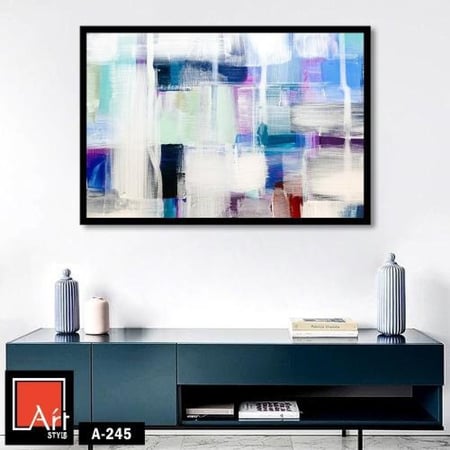 A245 لوحة فنية تجريدية بألوان ناعمة ومتناسقة، تضيف لمسة من الهدوء والرقي لأي مساحة داخلية. مثالية للديكورات الحديثة والمعاصرة