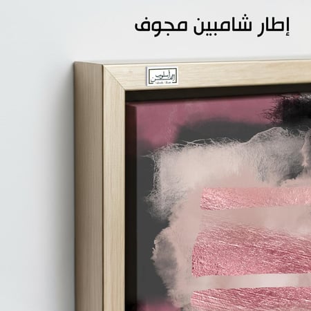 A988 .لوحتان تجريديتان بألوان وردية وسوداء.
