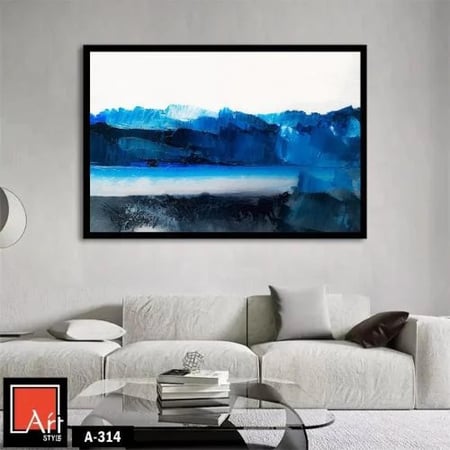 A314 لوحة فنية بتدرجات الأزرق الجذابة، تضفي إحساسًا بالهدوء والاسترخاء على ديكور منزلك.