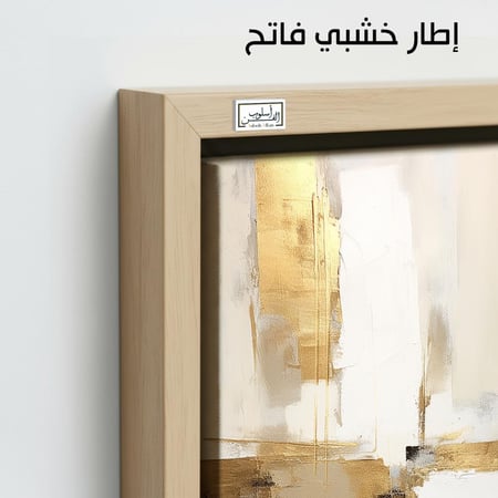 A1038 لوحة تجريدية ذهبية بيضاء فاخرة