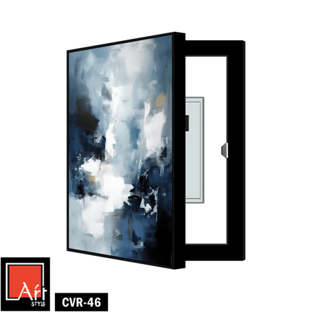 CVR46 لوحة خزانة مخفية بأزرق وأبيض