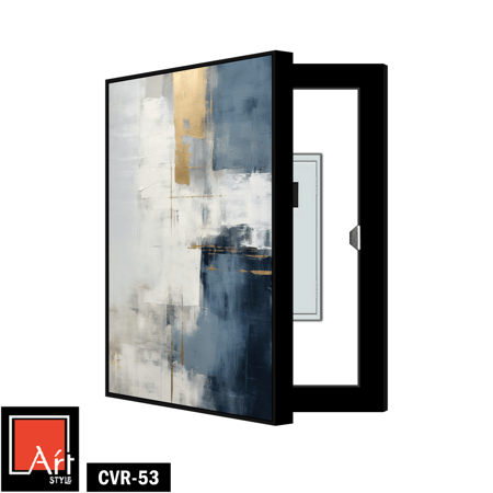 CVR53 لوحة تجريدية بألوان زرقاء وذهبية