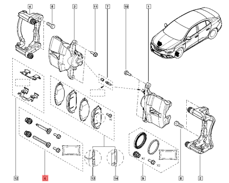 طقم مسامير كليبر امامي