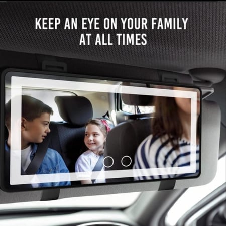 مرايا داخلية للسيارة مع اضاءات ليد تعمل بالشحن