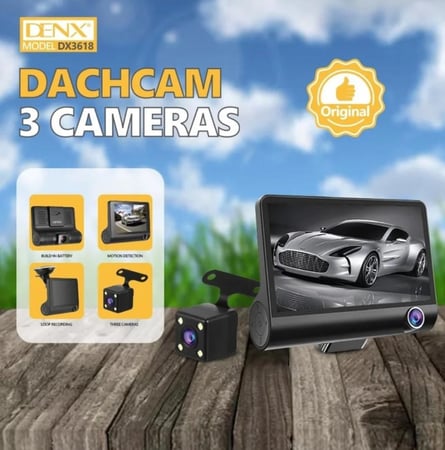 داش كام 3 في 1 أمامي و خلفي وداخلي بشاشة بجودة 1080 full HD من DENX