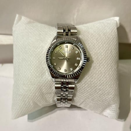 ساعة شبيه رولكس أطفال عصرية ذات كرستال براق، مطلية بالذهب عالي الجودة، ساعة من الاستيل المقاوم للماء