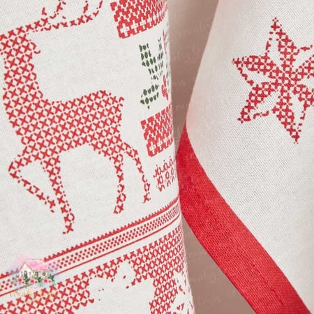 مفرش شتوي أحمر أبيض زارا Zara tea towel