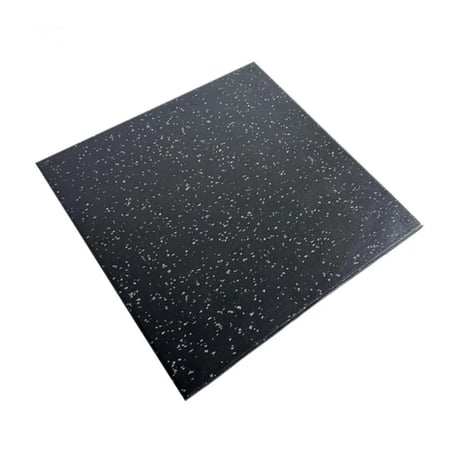 بلاط مطاطي اسود منقط ابيض فاخر - Rubber floor