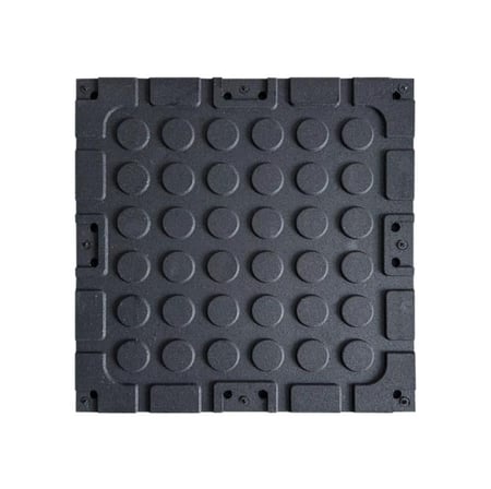 بلاط مطاطي اسود منقط ابيض فاخر - Rubber floor