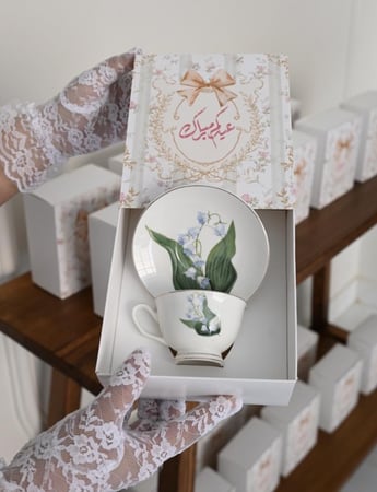 كوب فاكتوري اخضر وسماوي