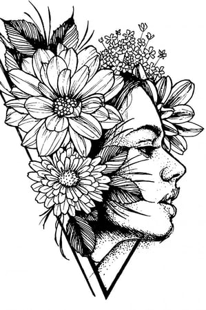 تصميم لفتاه مع الورد - شاشة حريرية