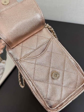 شنطة تشانيل نحاسي ميتاليك