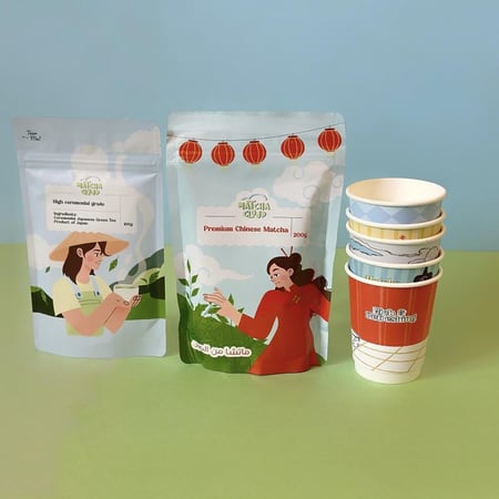 مجموعة الماتشا الاحتفالية العالية والصينية الفاخرة