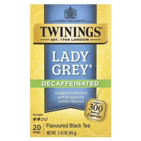 توينينغس شاي Lady Grey الأسود منزوع الكافيين 20 كيس 40 جم