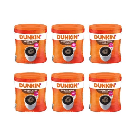 6 قهوة دانكن مطحونة حمصة متوسطة المزيج الاصلي 1.13 كيلو