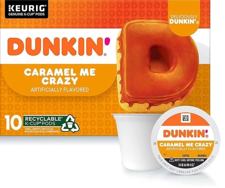 كبسولات نكهة الكارميل من دانكن 10 كبسولات