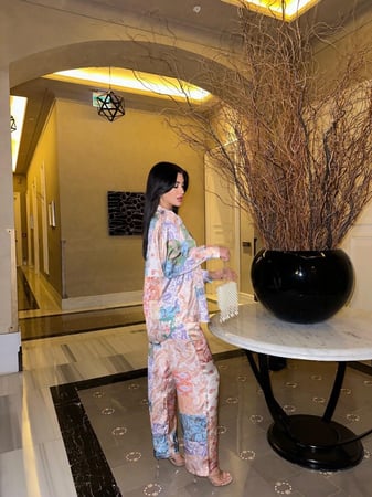 طقم قطعتين ساتان أنيق