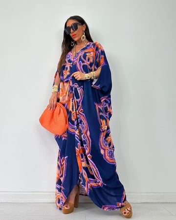 فستان قطن تركي مفرفش