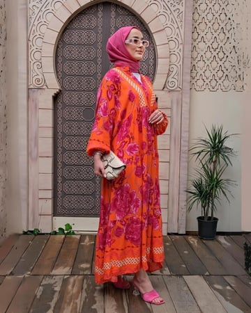 فستان قطن تركي مفرفش