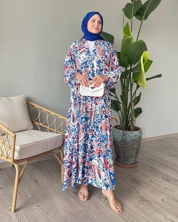 فستان قطن ايطالي راقي