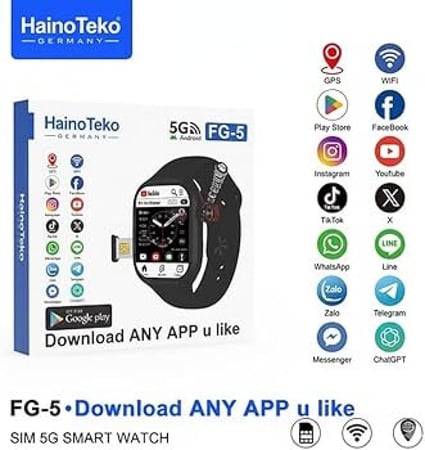 ساعة ذكية بشريحة 5G، متوافقة مع جوجل بلاي، شاشة HD، كاميرا دوارة