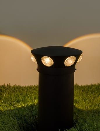 انارة حديقة عيون لد اصفر مدور اسود طول 23 سم 6035 من روسلين